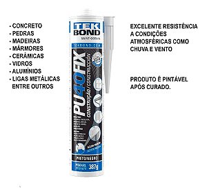 ADESIVO PU40 FIX PRETO 387G - TEKBOND