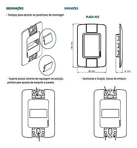 INTERRPTOR 1 TECLA SIMPLES ARIA - TRAMONTINA
