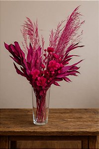 Arranjo Flores Secas Desidratadas Decoração Arranjo Noiva Pink