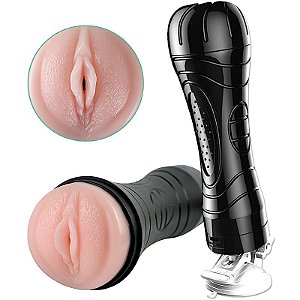 Masturbador Lanterna Vagina com Ventosa Pilha