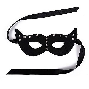 Máscara em Couro com Amarra em Cetim