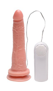 Prótese Realística Maciça com Vibrador e com Ventosa 17x3,8cm