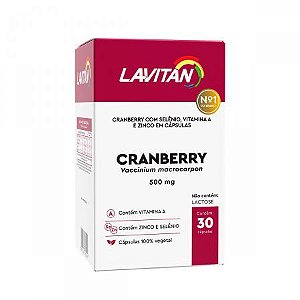 Suplemento Alimentar Lavitan Cranberry com 30 cápsulas