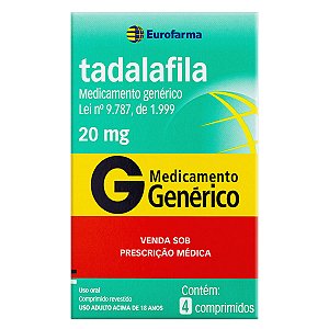 Tadalafila 20mg 4 comprimidos Eurofarma Genérico