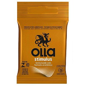 Preservativo Lubrificado Olla Stimulus C/ 3 Camisinhas