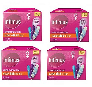 KIT 4 Absorvente Interno Intimus Super 32 unidades