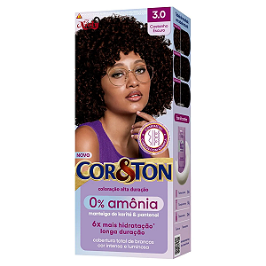 Tintura  Cor&Ton Niely 0% Amônia 3.0 Castanho Escuro