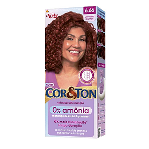 Tintura  Cor&ton 0% Amônia Vermelho Carmim 6.66