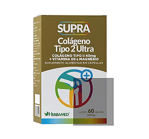 Colágeno Tipo 2 Ultra Vitamina D3 e Magnésio 60 CPS Herbamed
