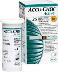 TIRAS DE GLICEMIA ACCU-CHEK ACTIVE COM 25 UNIDADES