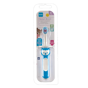 Escova de Dente para Bebês MAM Baby's Brush 6 Meses+ Azul com 1 unidade