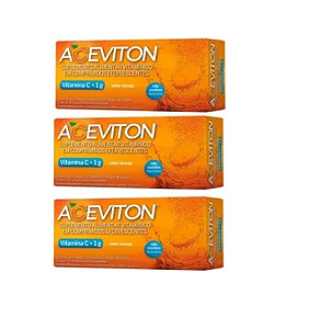 Kit 3x Vitamina C 1g Aceviton Imunidade Com 10 Cp Eferv