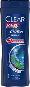 SHAMPOO ANTICASPA CLEAR MEN LIMPEZA DIÁRIA 2 EM 1 COM 200ML