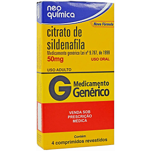 Citrato de Sildenafila 50mg 4 Comprimidos Neo Química Genérico