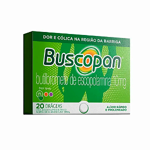 Buscopan Brometo de N Butil Escopolamina 10mg 20 drágeas