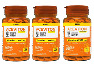 Kit 3 Aceviton Vitamina C Mastigável Laranja 60 Cps