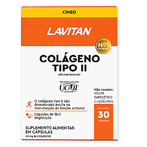 Lavitan Colágeno Tipo II com 30 cápsulas