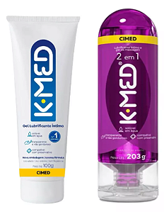 Kit K-med Lubrificante Íntimo Em Gel 2em1 203g + K-med 100g