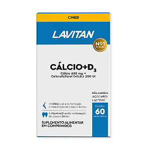Suplemento Vitamínico Lavitan Cálcio + D3 Com 60 Comprimidos
