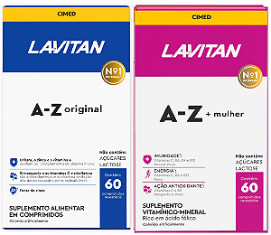 KIT Lavitan A-z Mulher C/ 60 Comprimidos +  Lavitan Suplemento Vitamínico C/ 60 Original