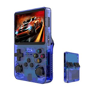 Console Portátil Multijogos R36S 64GB (Azul Transparente)