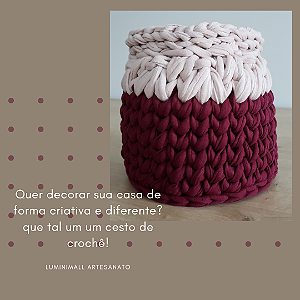Cesto de Crochê Luminimall - Redondo