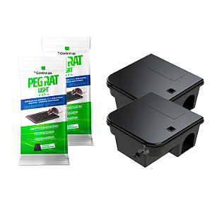 2 Porta Isca Control Box + 2 Pares Peg Rat Light