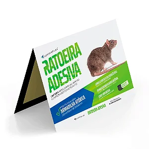 Ratoeira Adesiva Pega Mata Rato Atóxico Kit 50 Unidades