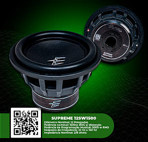 SUB 12" SW1500 SUPREME 8OHMS EVOK