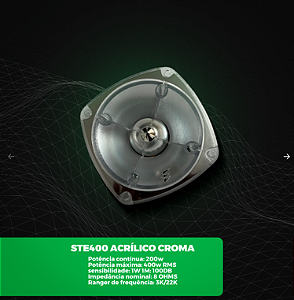 UN TWEETER STE400 ACRILICO CROMADO 8OHMS EVOK