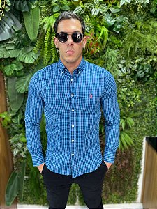 Camisa Social Manga Longa Ralph Lauren ( Xadrez Poney Monocromático)