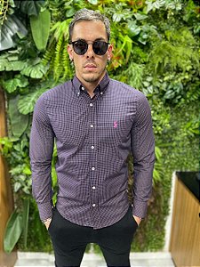 Camisa Social Manga Longa Ralph Lauren (  Micro Xadrez )