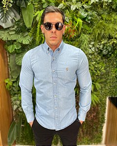 Camisa Jeans Claro Manga Longa Ralph Lauren