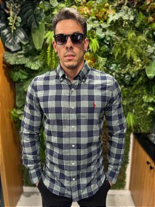 Camisa xadrez flanelada Ralph Lauren