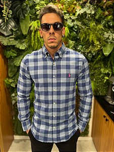 Camisa xadrez flanelada Ralph Lauren