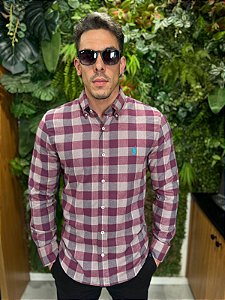 Camisa xadrez flanelada Ralph Lauren