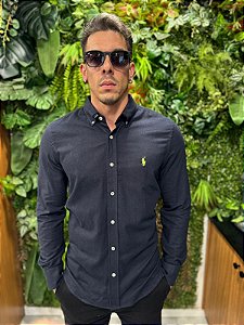 Camisa flanelada azul intenso Ralph Lauren