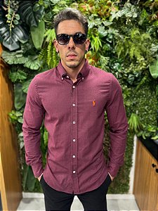 Camisa flanelada vinho Ralph Lauren