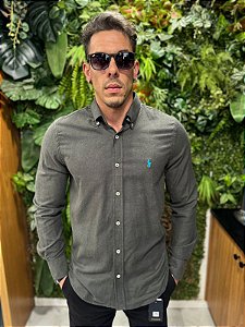 Camisa flanelada chumbo Ralph Lauren