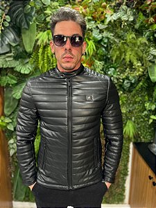 Jaqueta de couro sintético Preto Armani exchange