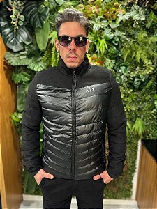 Jaqueta puffer  preta Armani Exchanger