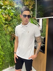 Camisa Gola Polo branca Polo Ralph Lauren