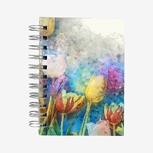 Caderno Wire-o “Tulipas Aquareladas”