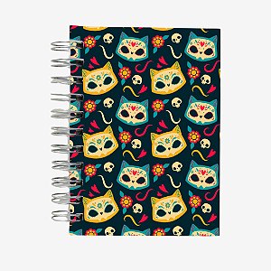 Caderno Wire-o “Gatinhos Día de los Muertos”