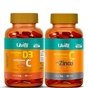 Kit Imunidade Vitamina C Z 60 Cápsulas + Vitamina D3 C 90 Cápsulas