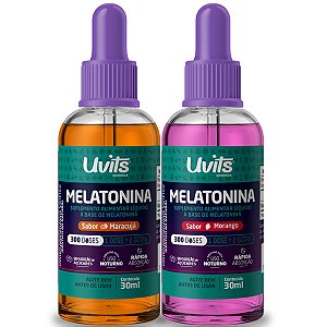 Kit 2 Melatoninas Líquida 30ml Sabores: Morango e Maracujá