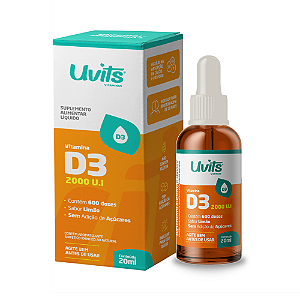 Vitamina D3 2000ui Líquida com 600 Doses - Uvits