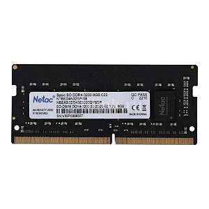 Memória Notebook 8GB DDR4 3200 MHz Netac NTBSD4N32SP-08