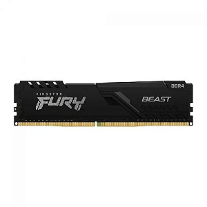 Memória Kingston Fury Beast 8GB, RGB, 3200MHz, DDR4, CL16, Preto, KF432C16BBA/8