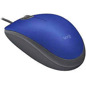 Mouse com fio USB Logitech M110 Azul, Silent, plug-and-play, 1000 DPI, 3 Botões, 910-006662